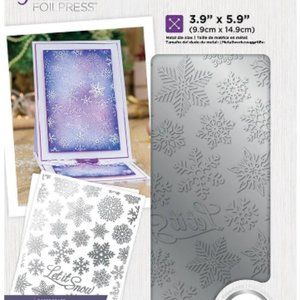GEMINI CREATE A CARD FOIL STAMP DIE "LET IT SNOW"